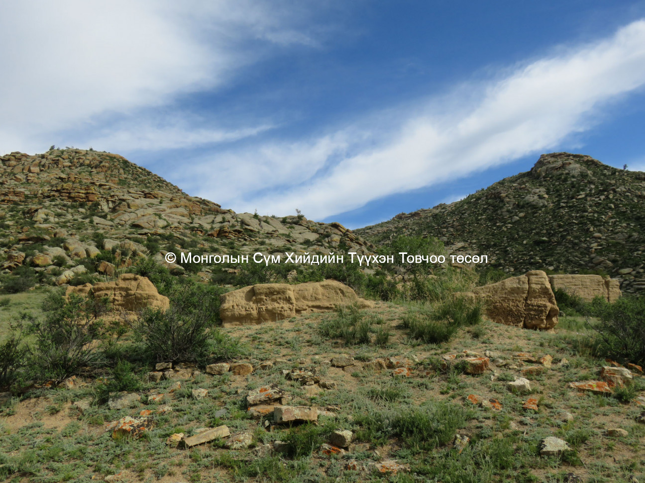 View of temple made with mud brick walls